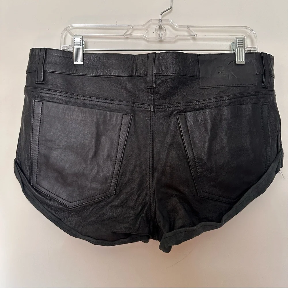 Free People OneTeaspoon Bandits Low-Waist Leather Shorts